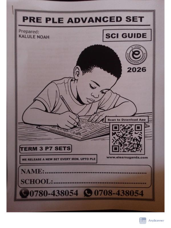 P.7 Science Pre PLE Advanced Set 2026  E Learn Examination Board