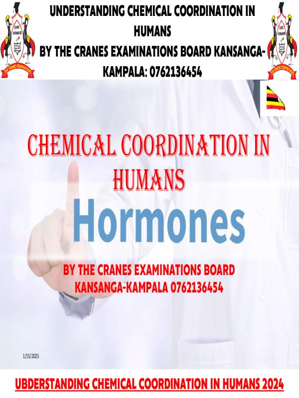 S.3 Biology Notes: Chemical Coordination in Humans